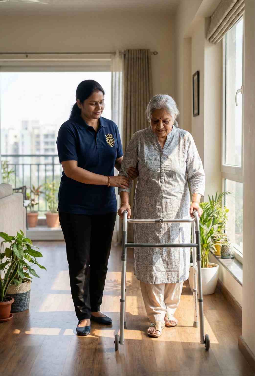 24 hour live in elder care job in Gurugram with free food and accommodation for patient caretaker