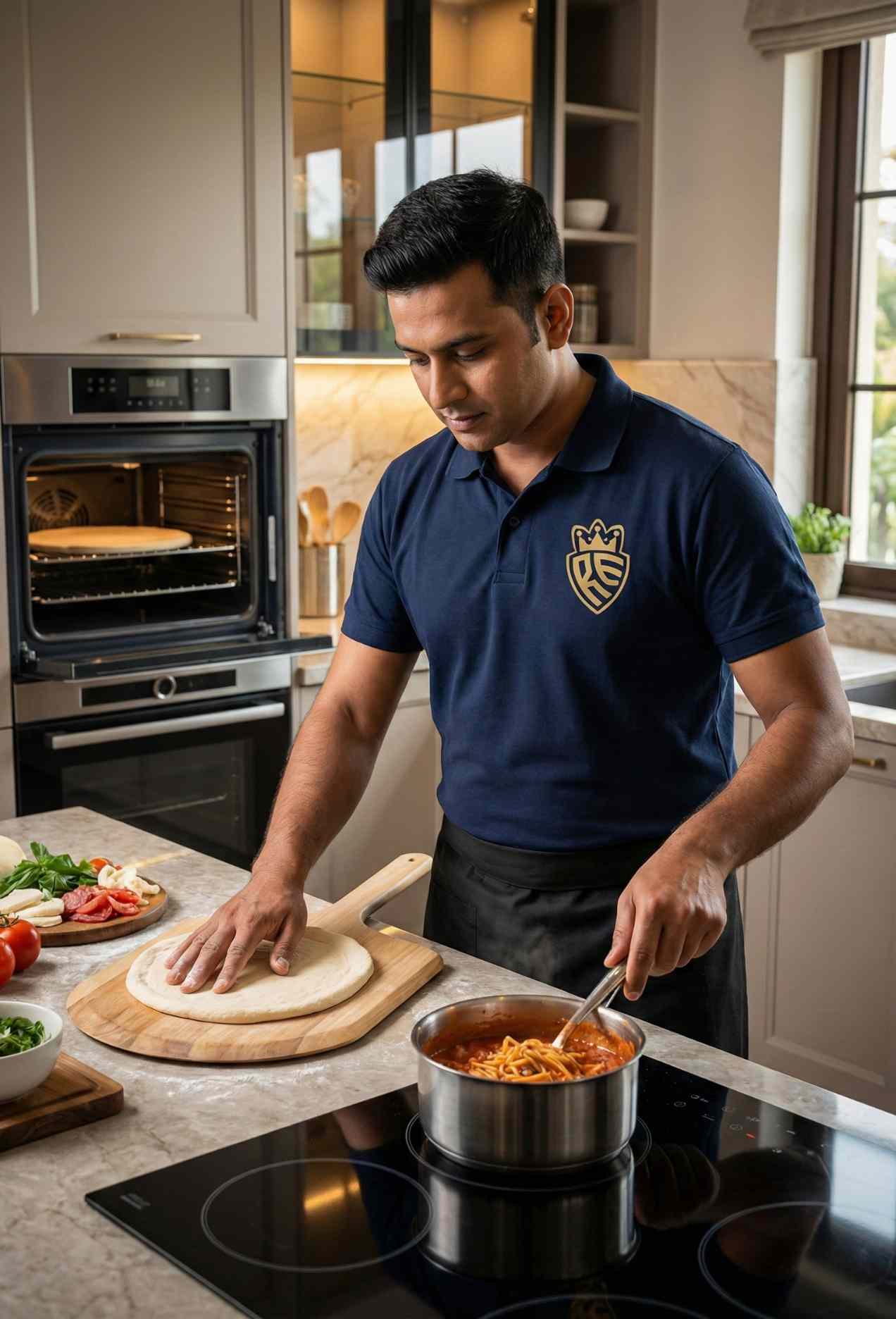 Italian and continental chef job in Noida preparing pasta and pizza for luxury homes through Rumila Enterprises